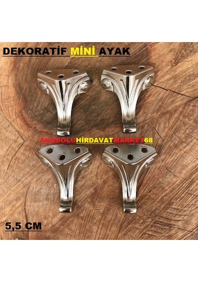 Anadoluhirdavat Dekoratif Mini Kutu Ayak 5,5Cm Kelebek Moda Ayak Nikel Renk 12Ade