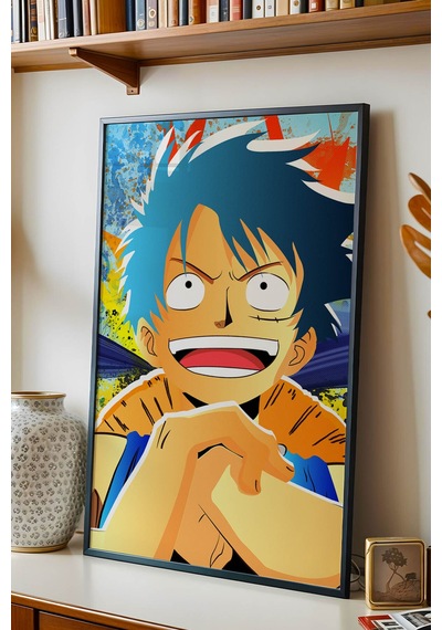 One Piece Luffy Pop-art Çerçeveli Tablo - Premium Genç Odası Renkli Anime Sanat Duvar Dekoru Poster Siyah One Piece Luffy Pop-art Çerçeveli Tablo - Premium Genç Odası Renkli Anime Sanat Duvar Dekoru Poster Siyah