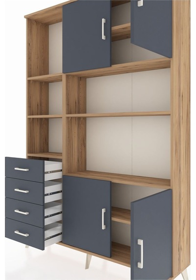 Arges Dolap 8 Raflı 4 Çekmeceli 4 Kapaklı 132x30x195 Çam-antrasit/antrasit Antrasıt/antrasıt Arges Dolap 8 Raflı 4 Çekmeceli 4 Kapaklı 132x30x195 Çam-antrasit/antrasit Antrasıt/antrasıt