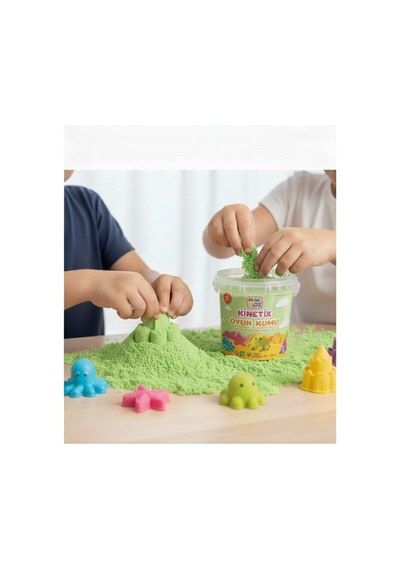 Doğal Kinetik Oyun Kumu 500gr Yeşil Yeşil
