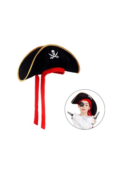 Çocuk Boy Kadife Jack Sparrow Denizci Kaptan Jack Korsan Şapkası 45x16 Cm - Rxlu-52286 18