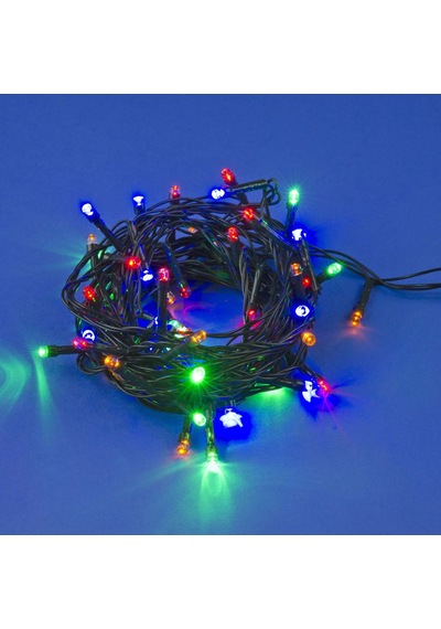 10 M 100 Led Pilli 2 Kademeli Rgb Işık Siyah Kablo Çok Renkli