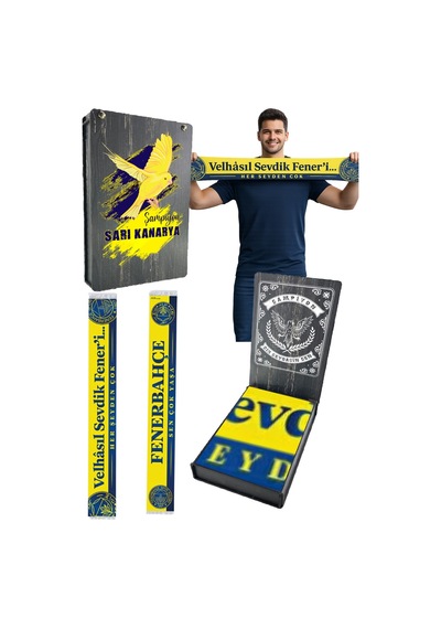 Fenerium Unısex Velhasıl Sevdik Feneri Şal Uv Kutu Sarı - Lacivert