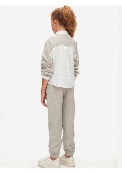 Nk Kids Kız Çocuk Bel Bel Paça Lastikli Pantolon-15564 Gri
