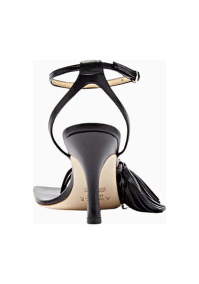 A.w.a.k.e. Mode Delta Yüksek Püsküllü Siyah Sandalet, 80mm Stiletto Topuklu, Italya Üretimi A.w.a.k.e. Mode Delta Yüksek Püsküllü Siyah Sandalet, 80mm Stiletto Topuklu, Italya Üretimi