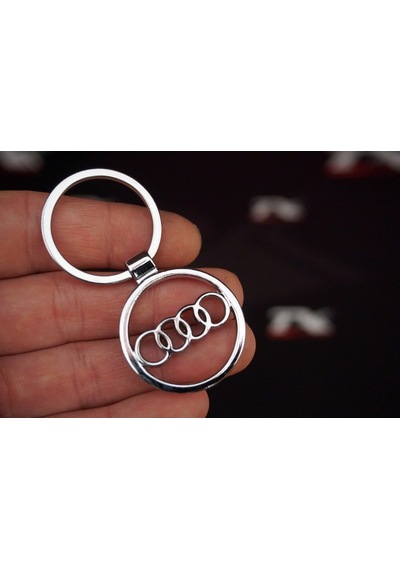 Audi Uyumlu Halka Logo Krom Metal Çift Yön Anahtarlık (416225056)