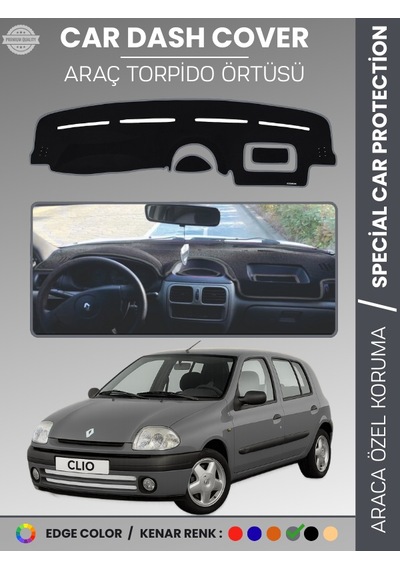 Renault Clıo 2 Aırbagsız 2001-2012 Torpido Örtüsü Ön Göğüs Koruma Torpido Koruma Araca Özel - 347 Stiloto