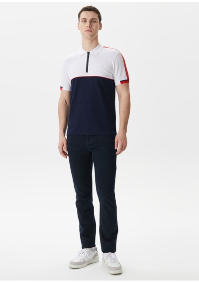 L.a.c.o.s.t.e. Yarım Fermuar Colorblack Polo T-shirt Turuncu - Beyaz