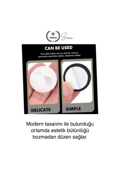 20'li İz Bırakmaz Siyah Beyaz Kablo Sabitleme Klipsi Çalışma Masası Düzenleyici Ev Oda Ofis Pratik