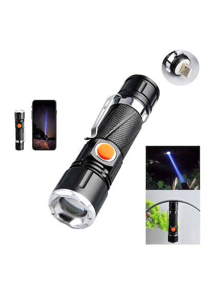 Watton Wt-622 P50 Led Şarjlı Mıknatıslı Usb El Feneri Siyah