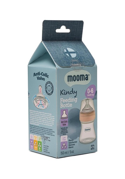 Mooma Kindy Biberon 150 Ml 0-6 Ay Yavaş Akış Gül Kurusu 3 Adet