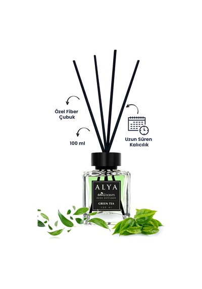 Alya Nature's Scents Green Tea + Hot Chocolate + Pine Apple & Coconut Bambu Çubuklu Oda Kokusu 3 x 100 ML