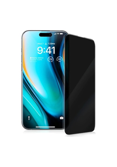 Apple Uyumlu   iPhone 17 Pro Max Hayalet-gizli Cam Ekran Koruyucu Premium 7x Güçlendirilmiş Kolay Uygulama Aparatıy