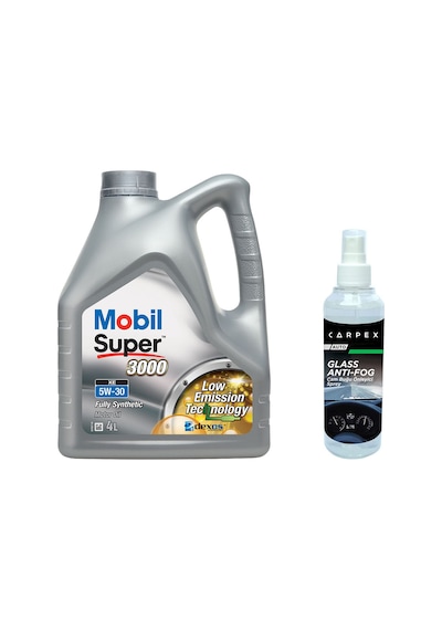 Mobil Super 3000 XE 5W30 Motor Yağı 4 L + Carpex Auto Anti Fog Cam Buğu Önleyici Sprey