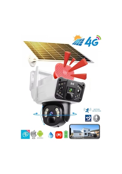 Ultimate Solar 4g Güneş Enerjili Dual Lens 360 Görüş Akıllı Güvenlik Kamerası O-kam Uygulama 25883295