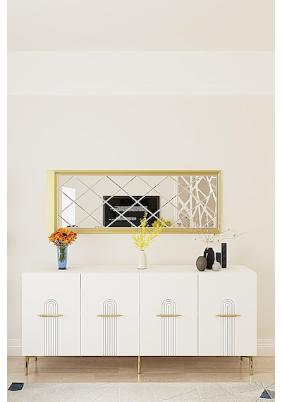 Ka1808bg İda Konsol ,tv Sehpası Beyaz-gold 180cm