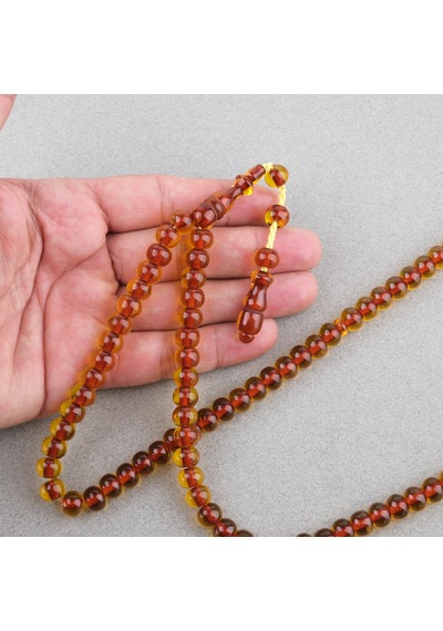 Ateş Kehribar 99luk Namaz Tesbih Tekerlek Kesim 9x7mm Tesbih