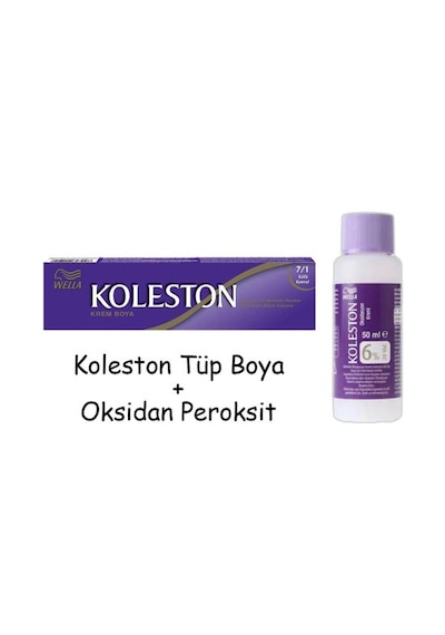 Koleston Tüp Boya 50 Ml - 7.1 Küllü Kumral + 20 Vol Oksidan Peroksit