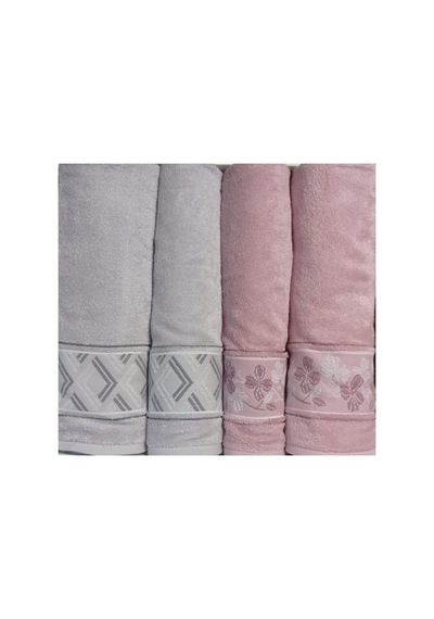 Fiore Line Gri Pembe Bambu Hamam Seti
