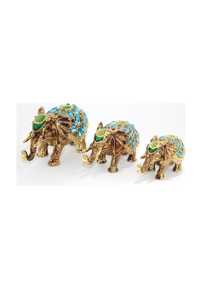 2 Adet Taşlı 3'lü Fil Figürü Dekoratif Masaüstü Süs, Mini Heykelcik, Ev Ve Ofis Aksesuarı, Elephant Figurine