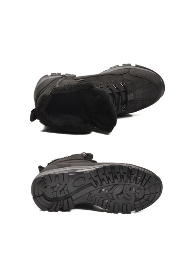 Siyah İçi Kürklü Soğuğa Dirençli Kaymaz Taban Unisex Outdoor Bot 980 G Siyah