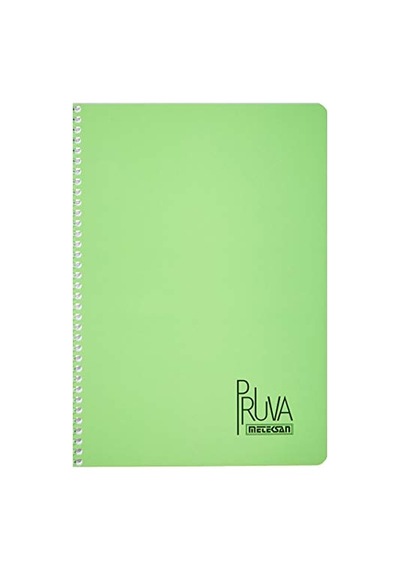 Meteksan Pruva A4 Pet Spiralli Karton Kapaklı Defter 144 Yaprak - Kareli - Yeşil