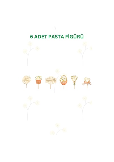 Papatya Temalı Doğum Günü Parti Seti İyi Ki Doğdun Banner, Tavan Sarkıt, Gözlük, Pasta Süsü Ve Mısır Kutusu Sarı