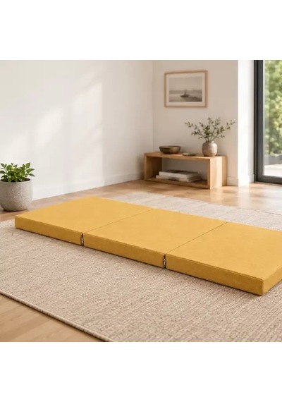 Üç Parçalı Katlanır Minder 60 180 7 Cm Hardal Diğer