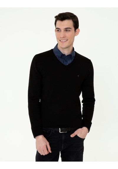 Pierre Cardin Erkek Siyah Kazak /triko 50248554-vr046 Siyah