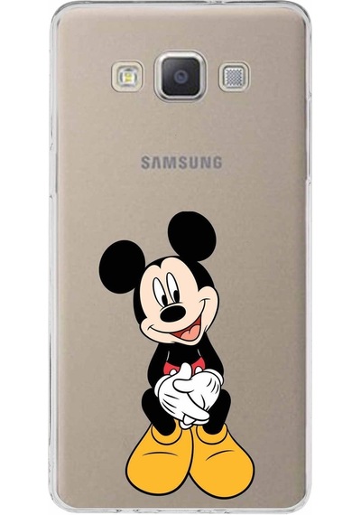 Samsung Galaxy Uyumlu A5 2015 Kapak Mickey Mouse Tasarımlı Şeffaf Silikon Kılıf Şeffaf