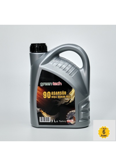 Greentech 90 Asansör Dişli Bakım Yağı 3 Litre 1 Koli 6 Adet