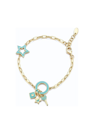 Key Charm Mineli Bileklik Altın