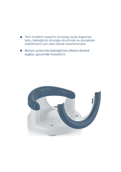 Babyjem Yandan Açılır Banyo ve Mama Oturağı İndigo Mavi