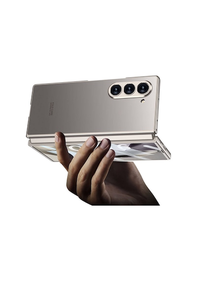 Zore Galaxy Uyumlu Z Fold 6 Kılıf Titanyum Metal Tasarımlı Msra Kıpta Caz Kapak-mavi Mavi
