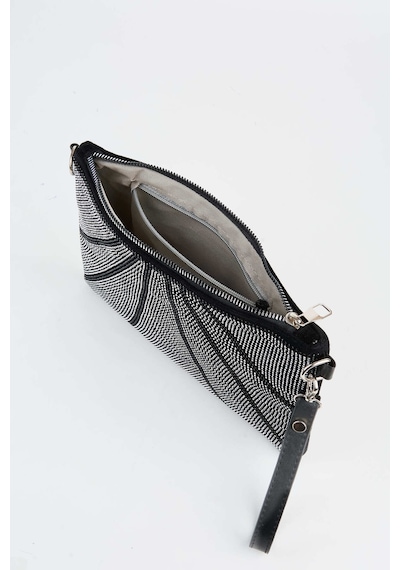 Vivaq Kadın Parça Gümüş Taşlı Süet Bilek Askılı Ve Zincir Askılı Portföy El Ve Clutch Çanta SİYAH