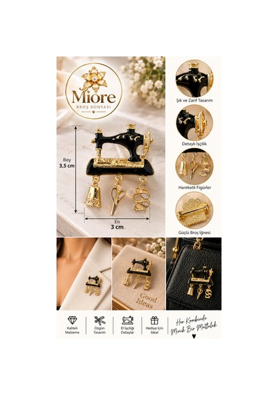 Dikiş Makinesi Figürlü Broş Gold Renkli, Siyah Mine Detaylı Ve Makas-iplik Aksesuar Süslemeli Vintage Tasarım Kadın Broş Siyah - 922649715 Siyah Dikiş Makinesi Figürlü Broş Gold Renkli, Siyah Mine Detaylı Ve Makas-iplik Aksesuar Süslemeli Vintage Tasarım Kadın Broş Siyah - 922649715 Siyah