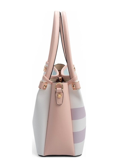 Silver Polo Sp1254 Kadın El Çantası Ekose Lila-pembe
