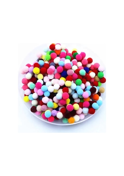 Tedar 12mm Renkli Karışık Yumuşak Ponpon Peluş 200 Adet Najmaddin (No:1) 8.5Cm X 10.5 Cm