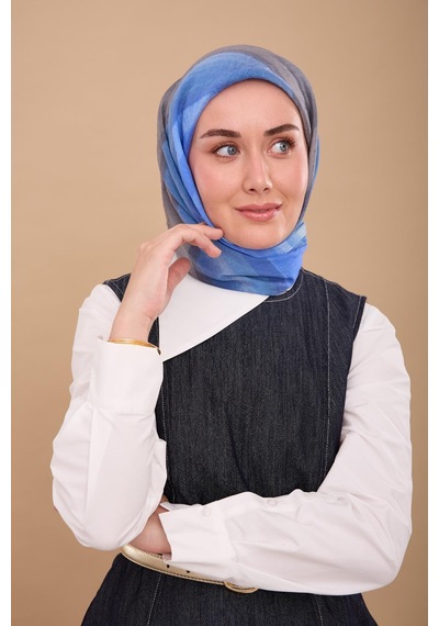 Silk Home Olinda İpek Eşarp 47005-03 Gümüş, Mavi, Gri, Mor, Bebe Mavi