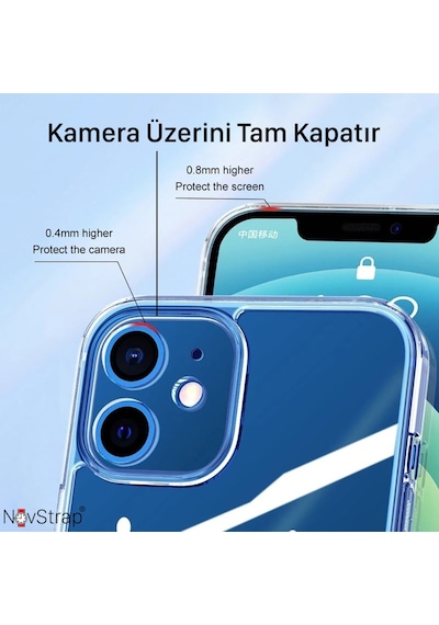 Apple Uyumlu iPhone 14 Kilif Kamera Üzerini Tam Kapatan Silikon Seffaf Tipali 556416430