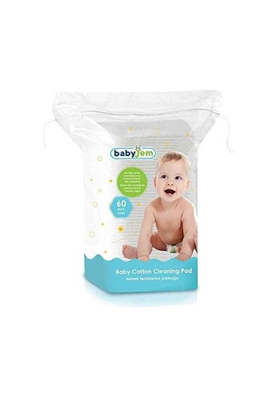 Bebek Temizleme Pamuğu 60 Adet Beyaz Çok Renkli 8681049214614