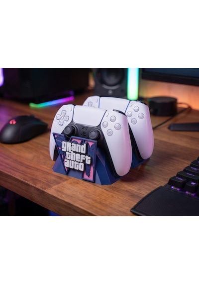 Omni Gta 6 Temalı Ikili Ps5 Kol Standı - Özel Tasarım Gta 6 Kontrolcü Standı, Playstation 5 Oyuncu Aksesuarı Konsol Standı Ve Tutucu Lacivert