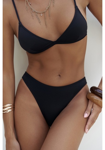 Mai Collection Mai Studios Co. Bintang Düz Kesim Siyah Bikini Altı Siyah