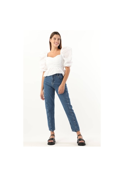 Kadın Yüksek Bel Jean Pantolon Mavi 001