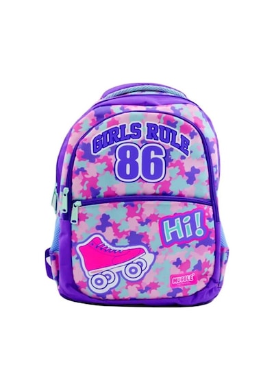Mikro Muggle Anaokulu Çantası Girls Rule Mor Mu-6801 Çok  Renkli