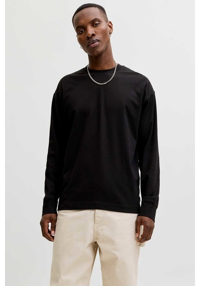 Jack & Jones Jjebarron Tee Ls O-neck Noos siyah