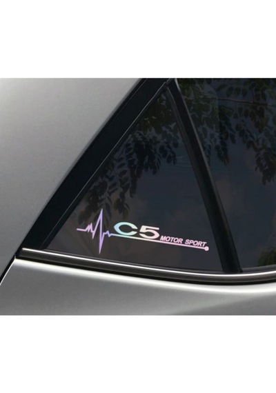 Citroen C5 Yan Cam Sticker Oto Kapı 20 Cm X 7 Cm Renkli