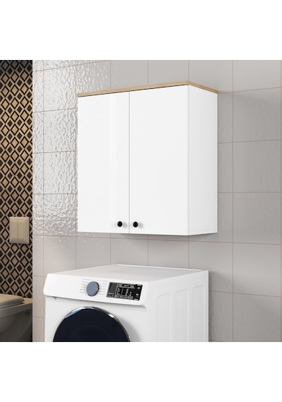 Ferniso Mobilya Banyo Dolabı 2 Kapaklı Beyaz-ceviz Beyaz