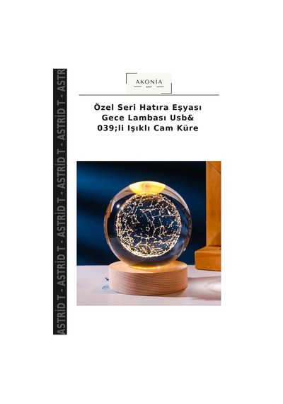Özel Seri Hatıra Eşyası Gece Lambası Usb& 039 Li Işıklı Cam Küre