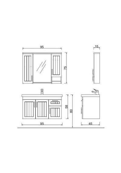 Denko Lotus 100 Cm Mdf Lake Banyo Dolabı Takımı (524942925) Çok Renkli Denko Lotus 100 Cm Mdf Lake Banyo Dolabı Takımı (524942925) Çok Renkli